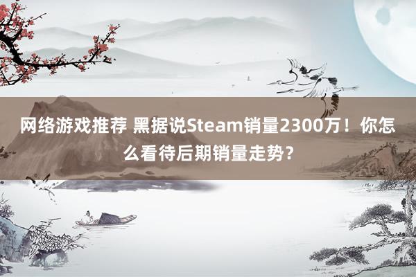 网络游戏推荐 黑据说Steam销量2300万！你怎么看待后期销量走势？