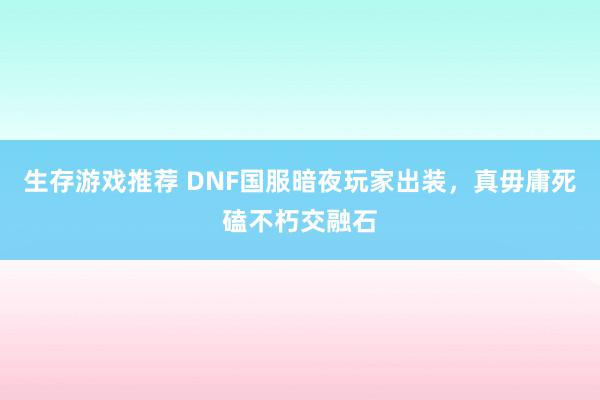 生存游戏推荐 DNF国服暗夜玩家出装，真毋庸死磕不朽交融石